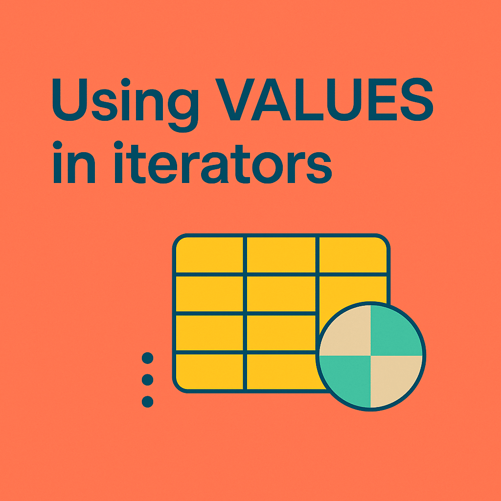 Using VALUES in iterators