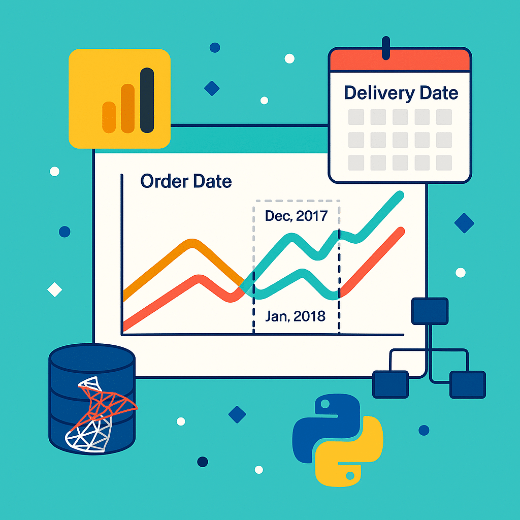 Using cross highlight with order and delivery dates in Power BI